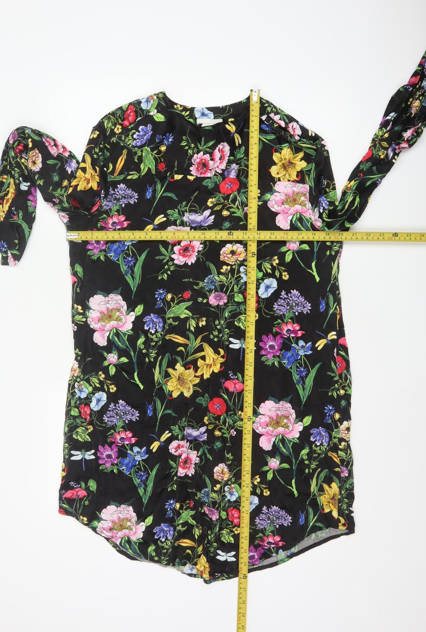 H&M Women Multicoloured Floral Viscose Shift Dress Size 8
