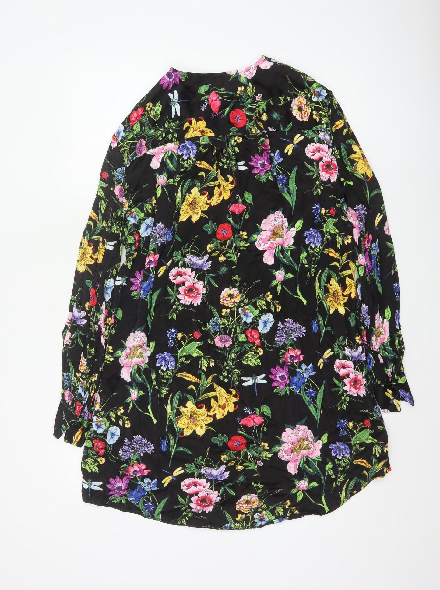 H&M Women Multicoloured Floral Viscose Shift Dress Size 8