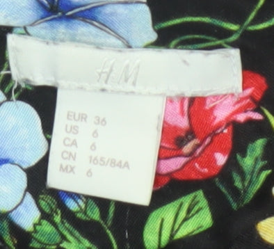 H&M Women Multicoloured Floral Viscose Shift Dress Size 8