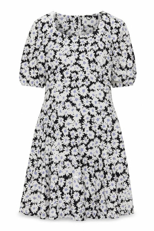 Nobody’s Child Women Black Floral A-Line Midi Dress UK 24 Viscose
