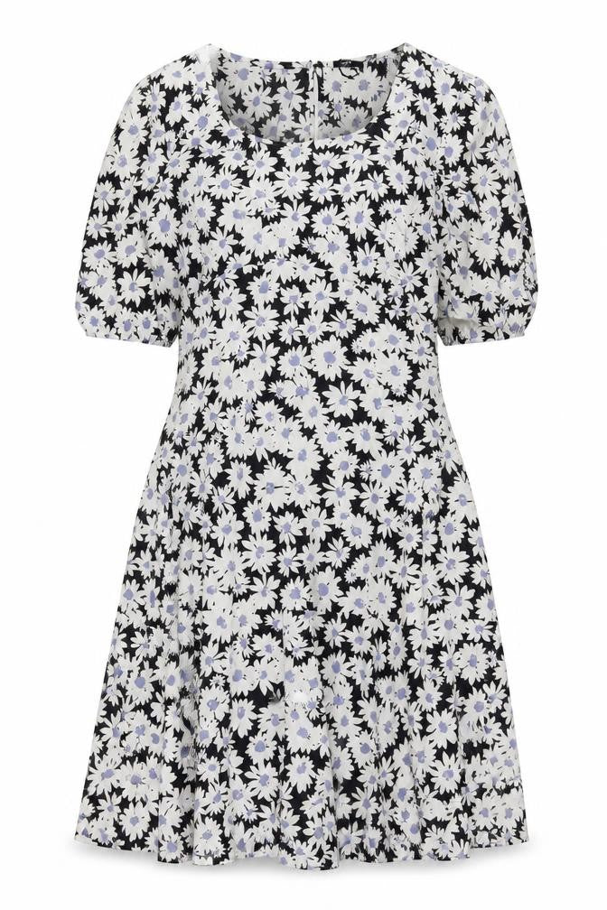 Nobody’s Child Women Black Floral A-Line Midi Dress UK 24 Viscose