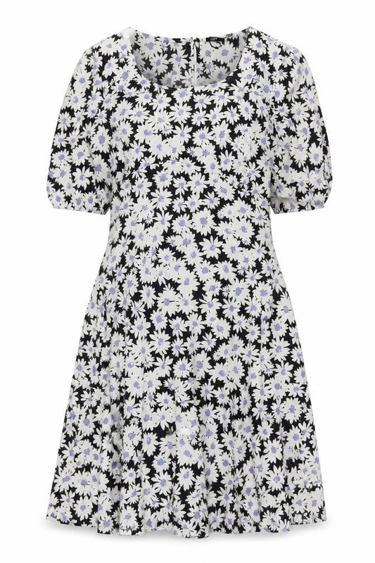 Nobody’s Child Women Black Floral A-Line Midi Dress UK 24 Viscose