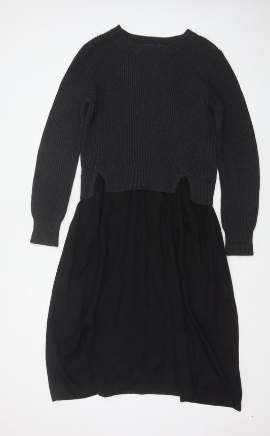 French Connection Women's Black Long Sleeve Jumper Dress Size S