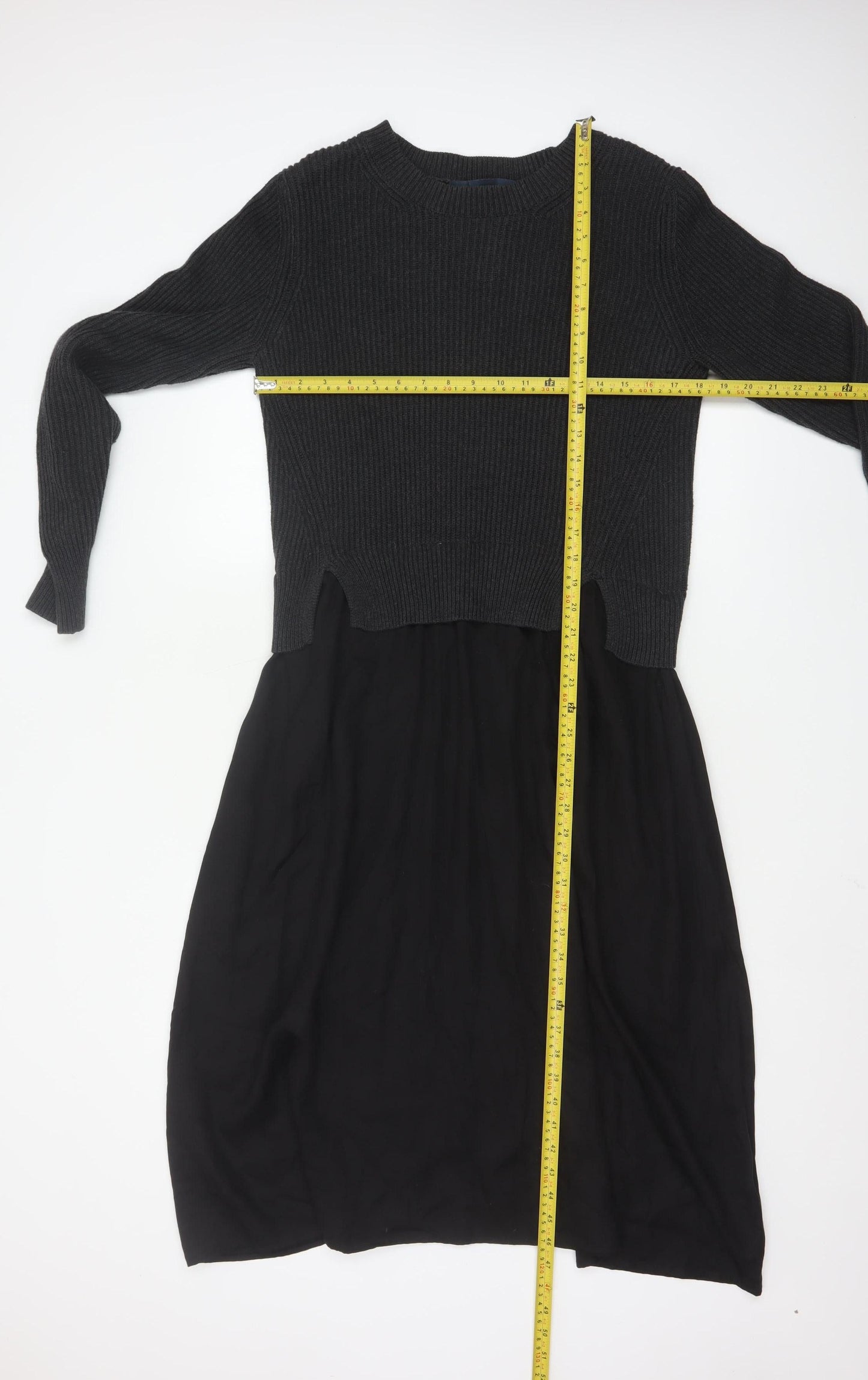 French Connection Women's Black Long Sleeve Jumper Dress Size S