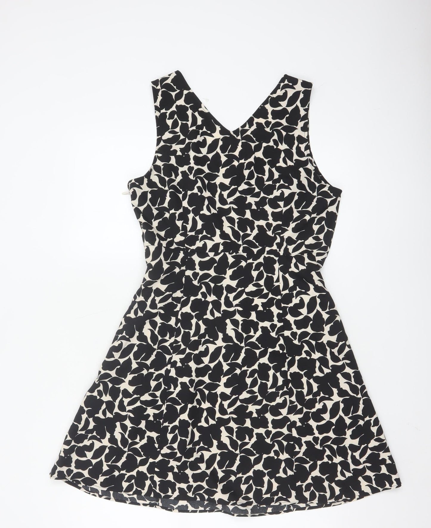 Uniqlo Women Black A-Line Sleeveless V-Neck Short Dress Size S