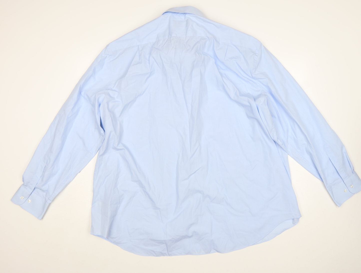 Marks and Spencer Men Blue Regular Fit Long Sleeve Dress Shirt 20in Collar