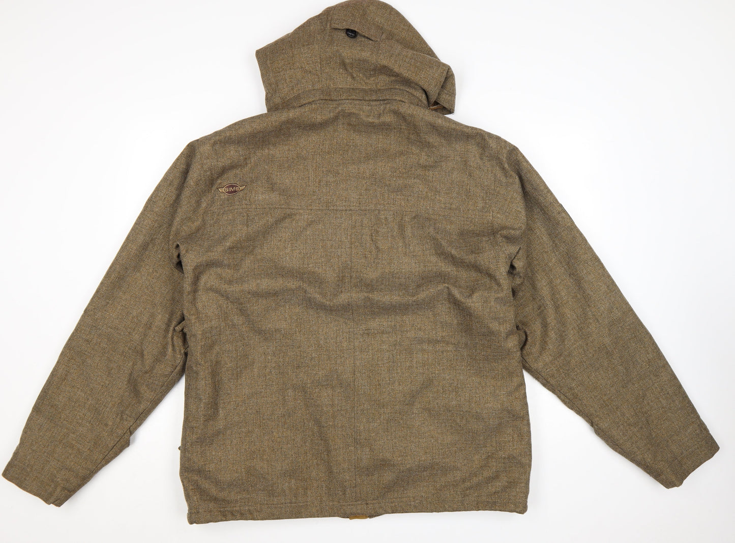 SIMS Men's Brown Tweed Parka Jacket Hooded Size L Outdoor