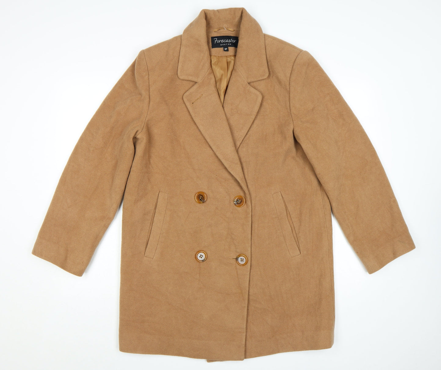 Forecaster Boston Women’s Beige Wool Pea Coat Size 8P