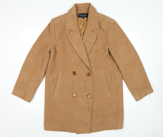 Preloved Forecaster Boston Women’s Beige Wool Pea Coat Size 8P - Front