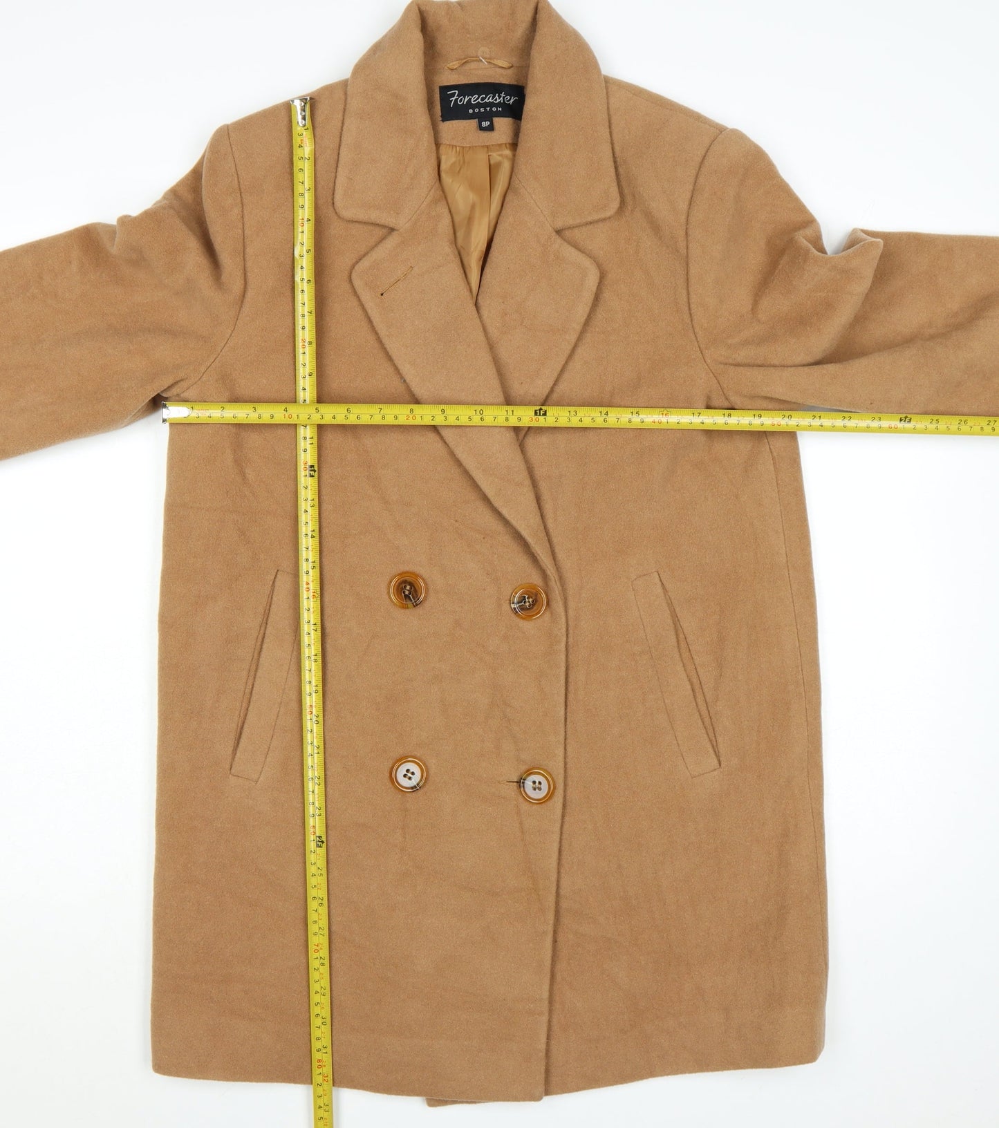Forecaster Boston Women’s Beige Wool Pea Coat Size 8P