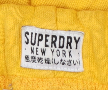 Superdry Women's Yellow Cotton Jogger Trousers Size 10