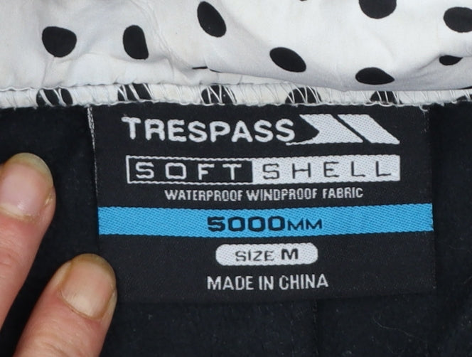 Trespass Women's Black Polka Dot Waterproof Soft Shell Jacket M