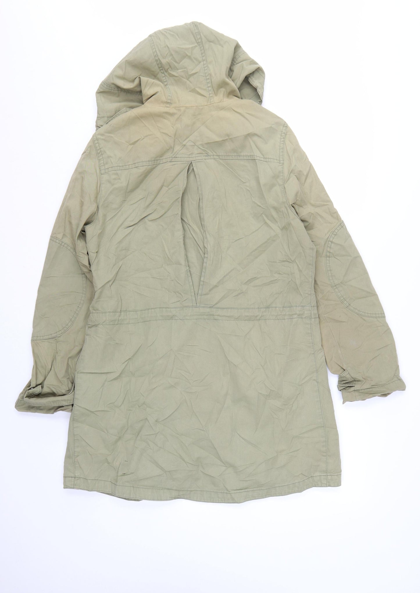 Gap Women's Green Hooded Parka Coat Size S Cotton Casual Jacket