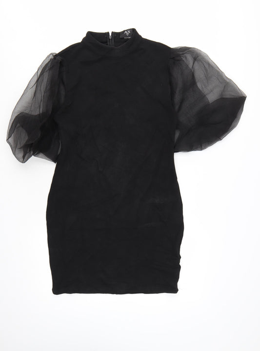 AX Paris Women’s Black Puff Sleeve Bodycon Dress Size 12