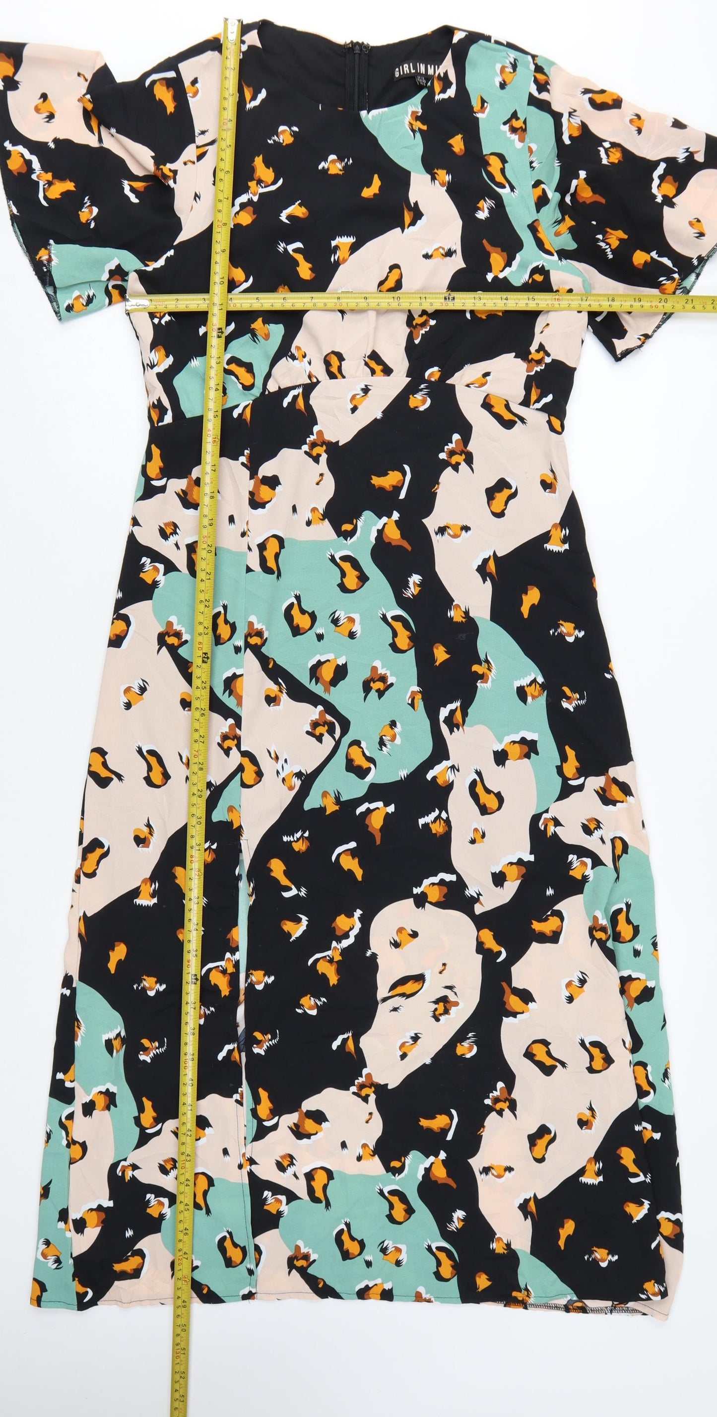 Girl In Mind Women's Multicoloured Animal Print Midi Shift Dress Size 12
