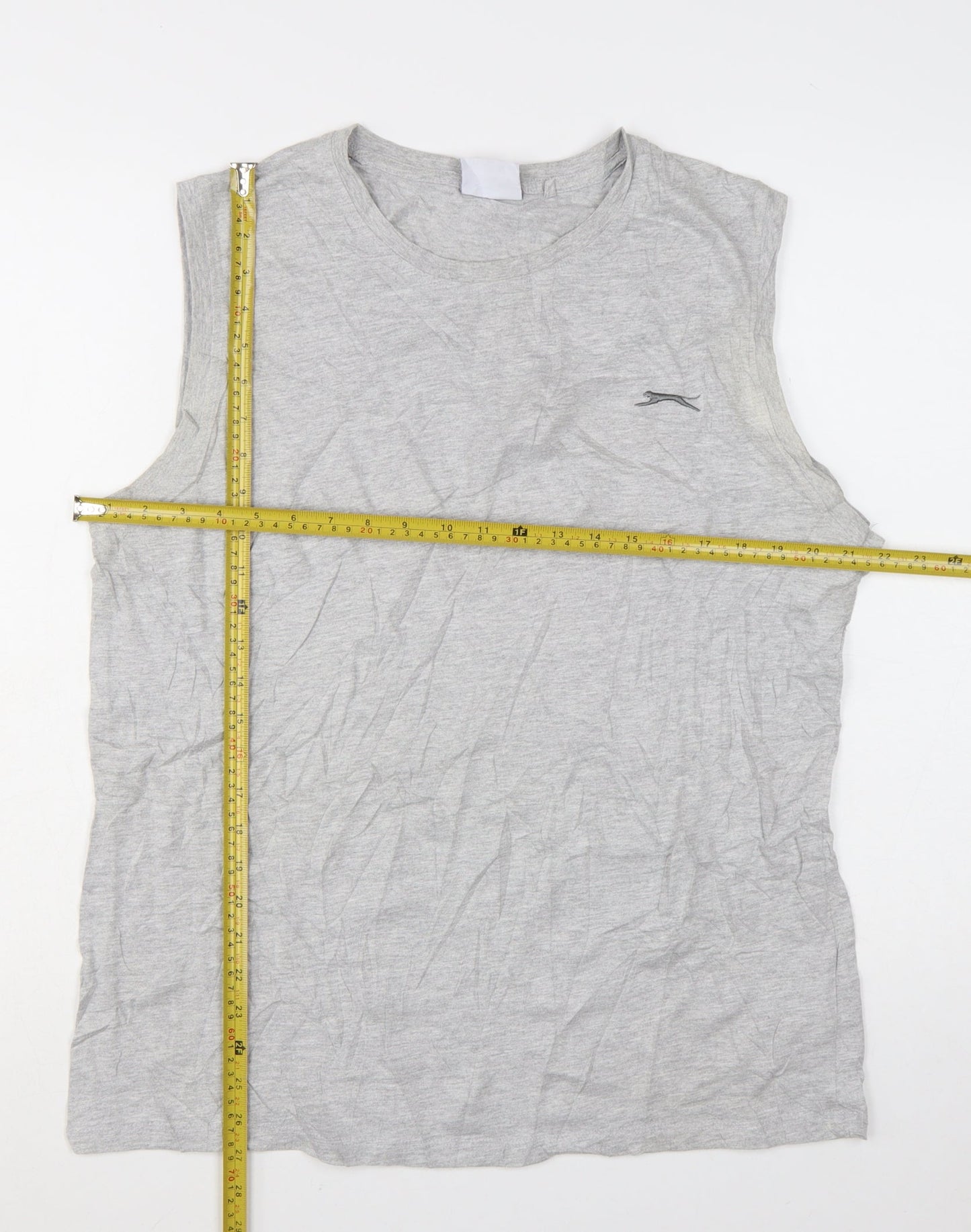 Slazenger Womens Grey Sleeveless Tank Top L Basic Cotton Blend