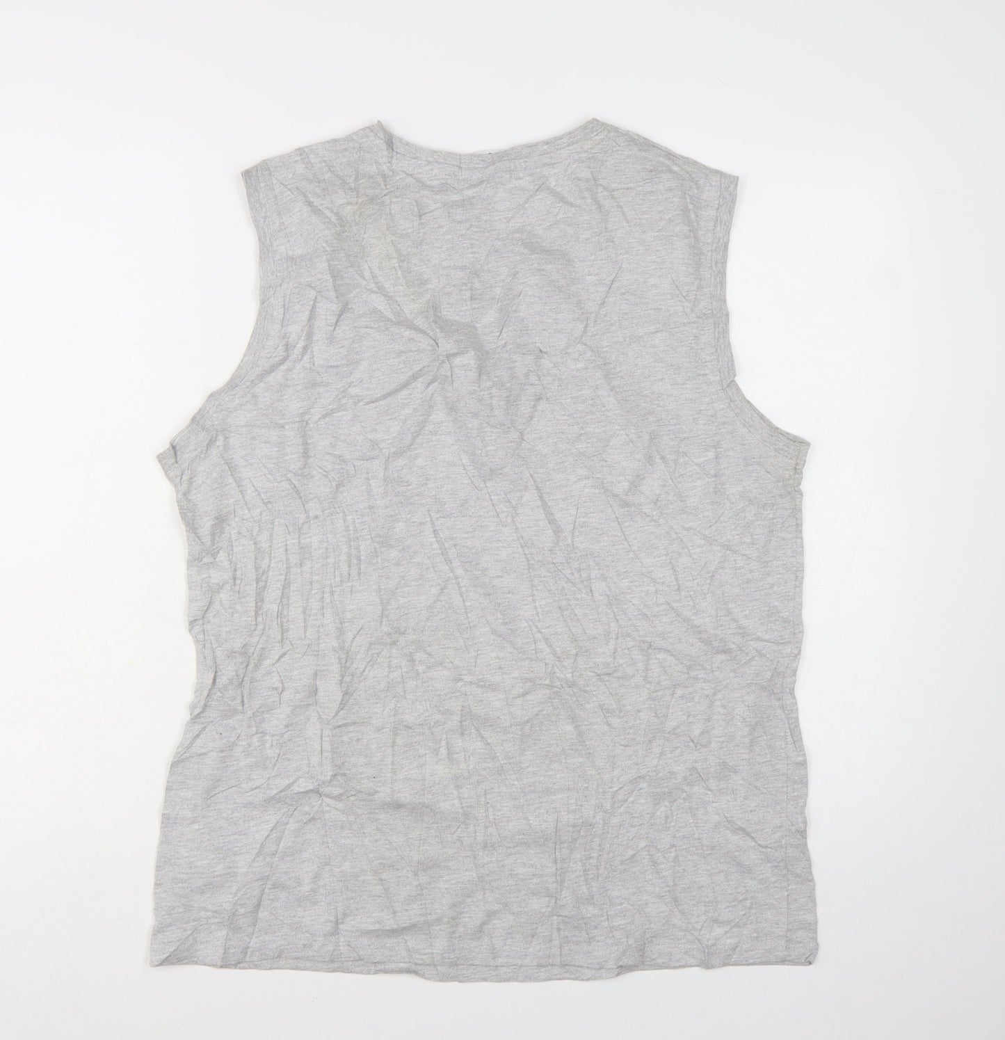 Slazenger Womens Grey Sleeveless Tank Top L Basic Cotton Blend