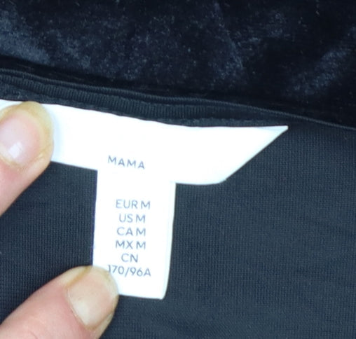H&M Maternity Black Velvet Wrap Midi Dress Size 12