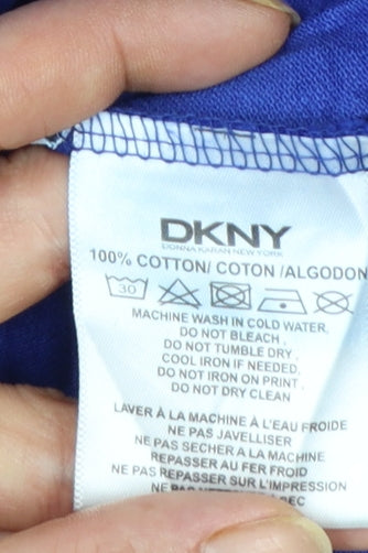 DKNY Men's Blue Cotton Polo Shirt Size S Classic Fit