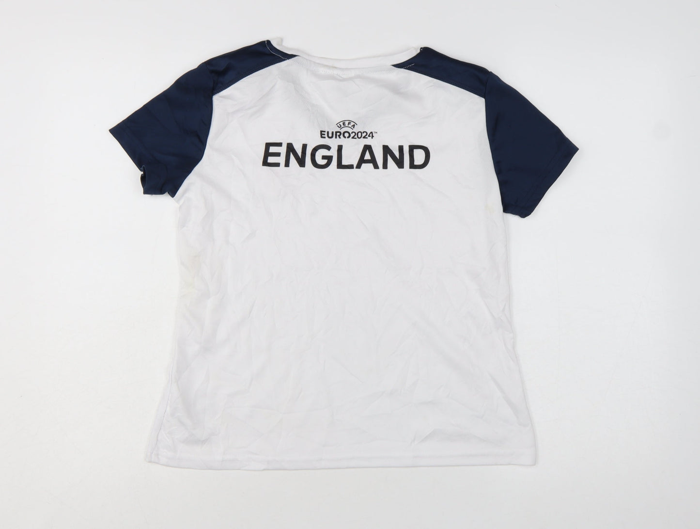 UEFA Women White England Euro 2024 V-Neck T-Shirt S