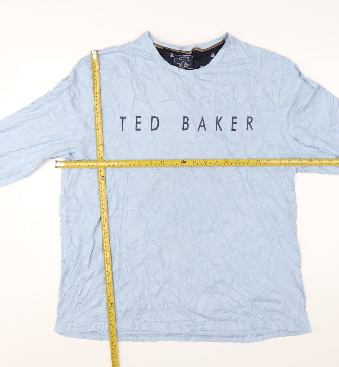 Ted Baker Men's Blue Long Sleeve Pyjama Top XL Cotton Blend