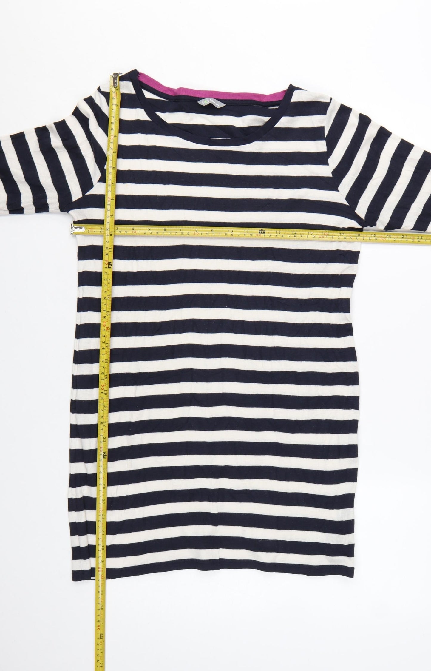 Marks and Spencer Women’s Multicoloured Striped T-Shirt Dress Size 14