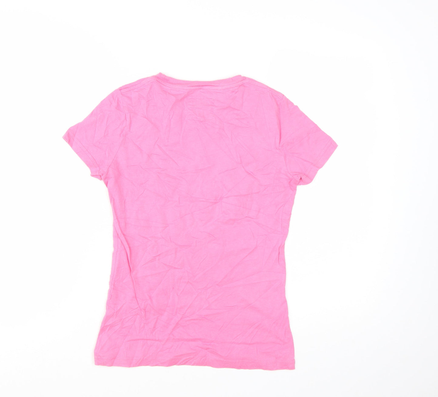 Jack Wills Womens Pink Basic Cotton Crew Neck T-Shirt UK 8