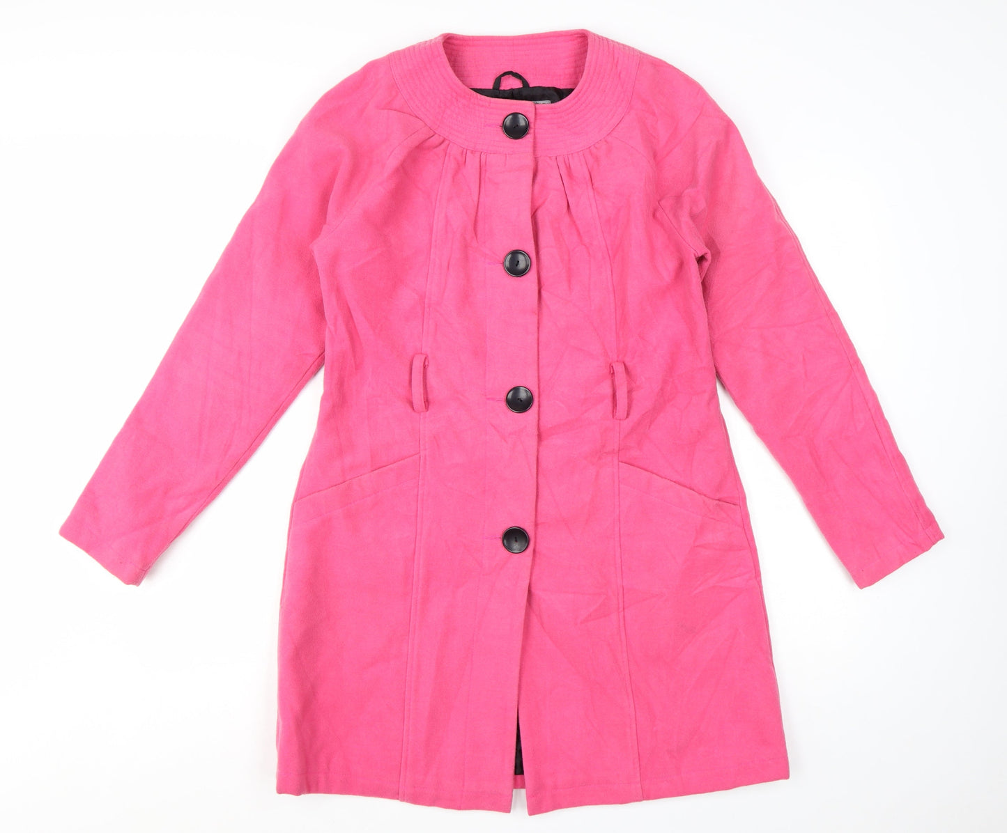 New York Laundry Women's Pink Mid-Length Button Coat Size 12