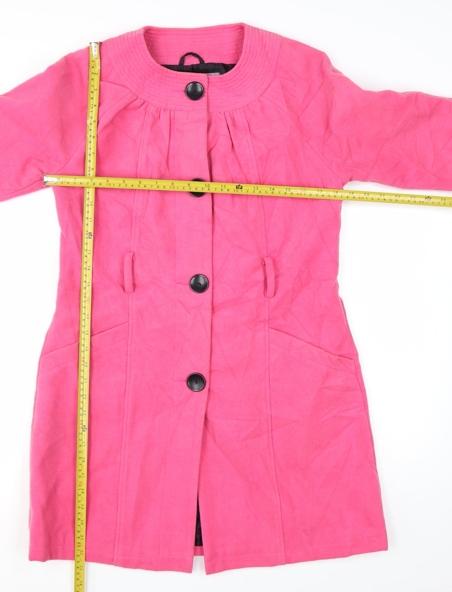 New York Laundry Women's Pink Mid-Length Button Coat Size 12