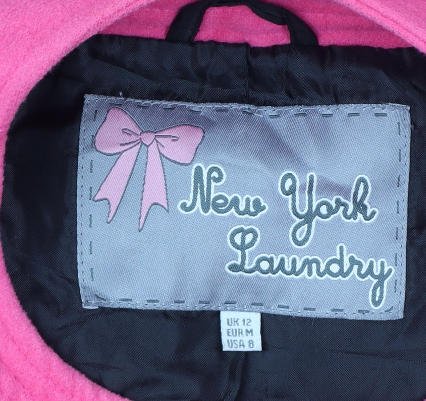 New York Laundry Women's Pink Mid-Length Button Coat Size 12
