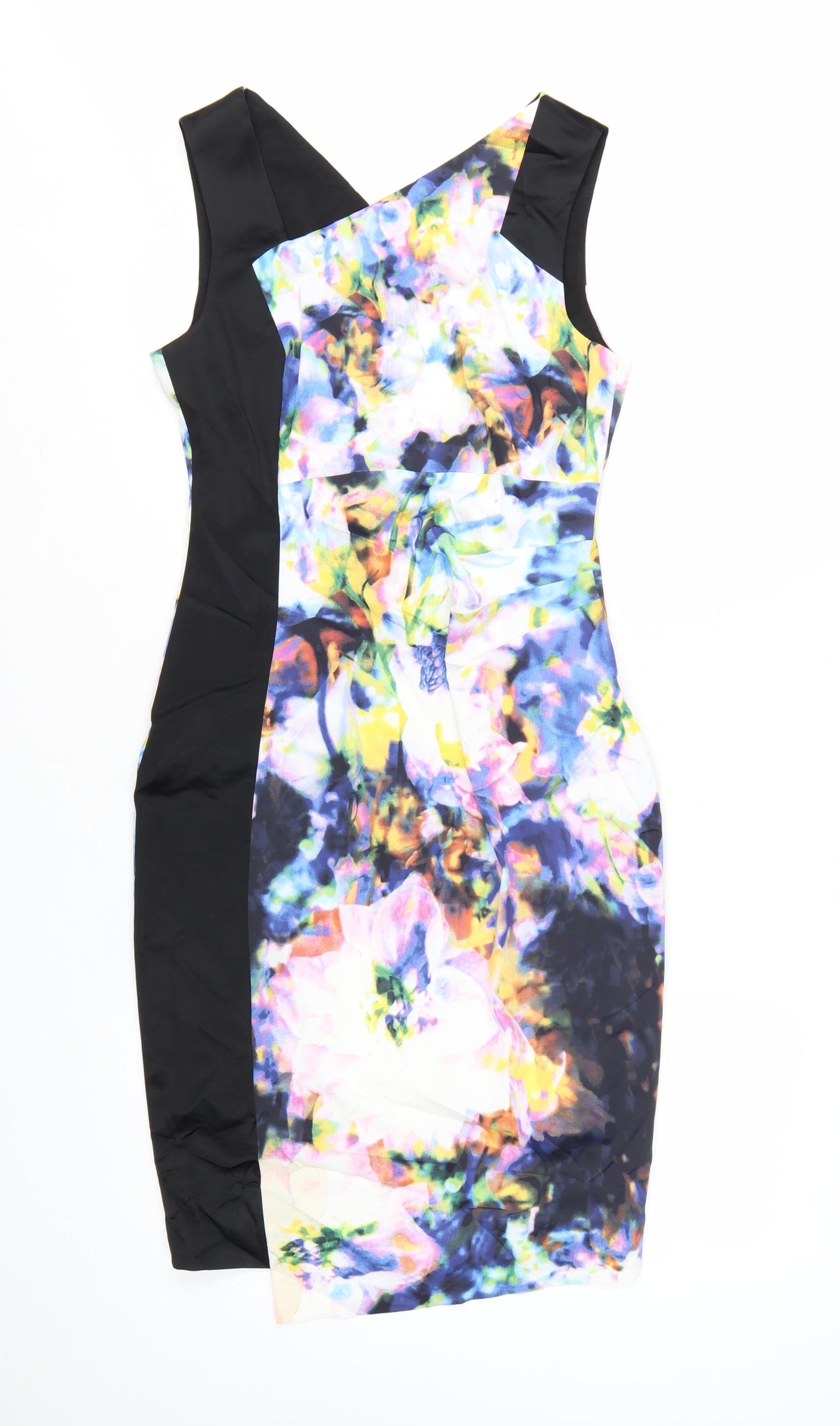 Karen Millen Women's Multicoloured Floral Bodycon Dress Size 12