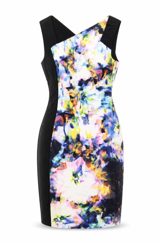 Karen Millen Women's Multicoloured Floral Bodycon Dress Size 12