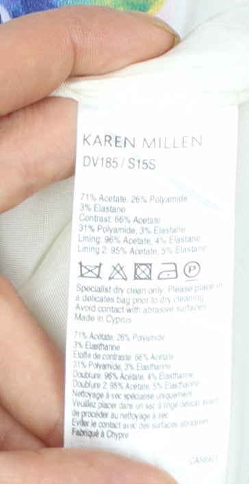 Karen Millen Women's Multicoloured Floral Bodycon Dress Size 12