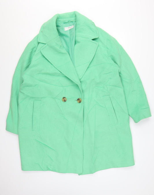 Marks and Spencer Women’s Green Wool Blend Mid-Length Coat Size 18