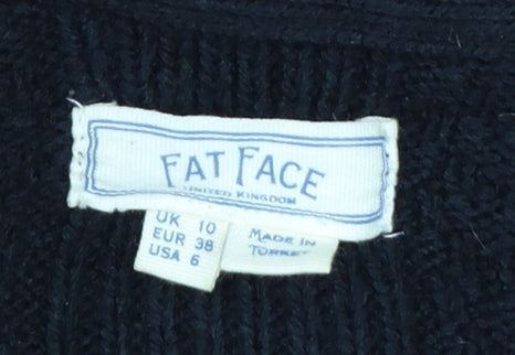 FatFace Women's Black Long Sleeve Knit Cardigan UK 10