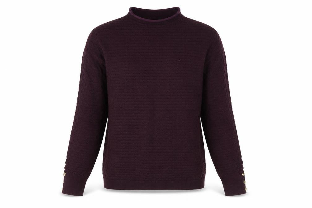 Warehouse Women Purple Mock Neck Long Sleeve Jumper Size 12