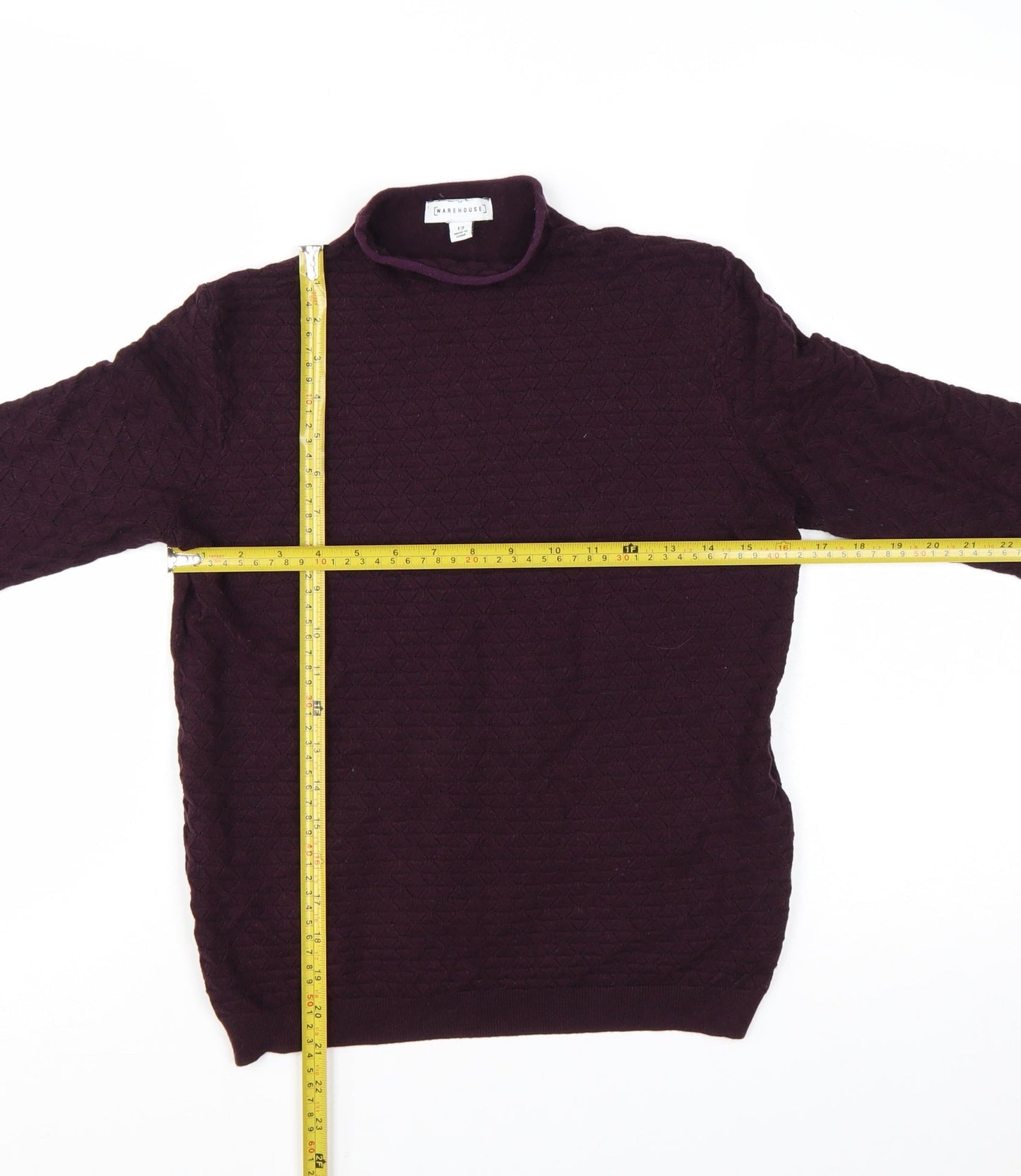 Warehouse Women Purple Mock Neck Long Sleeve Jumper Size 12