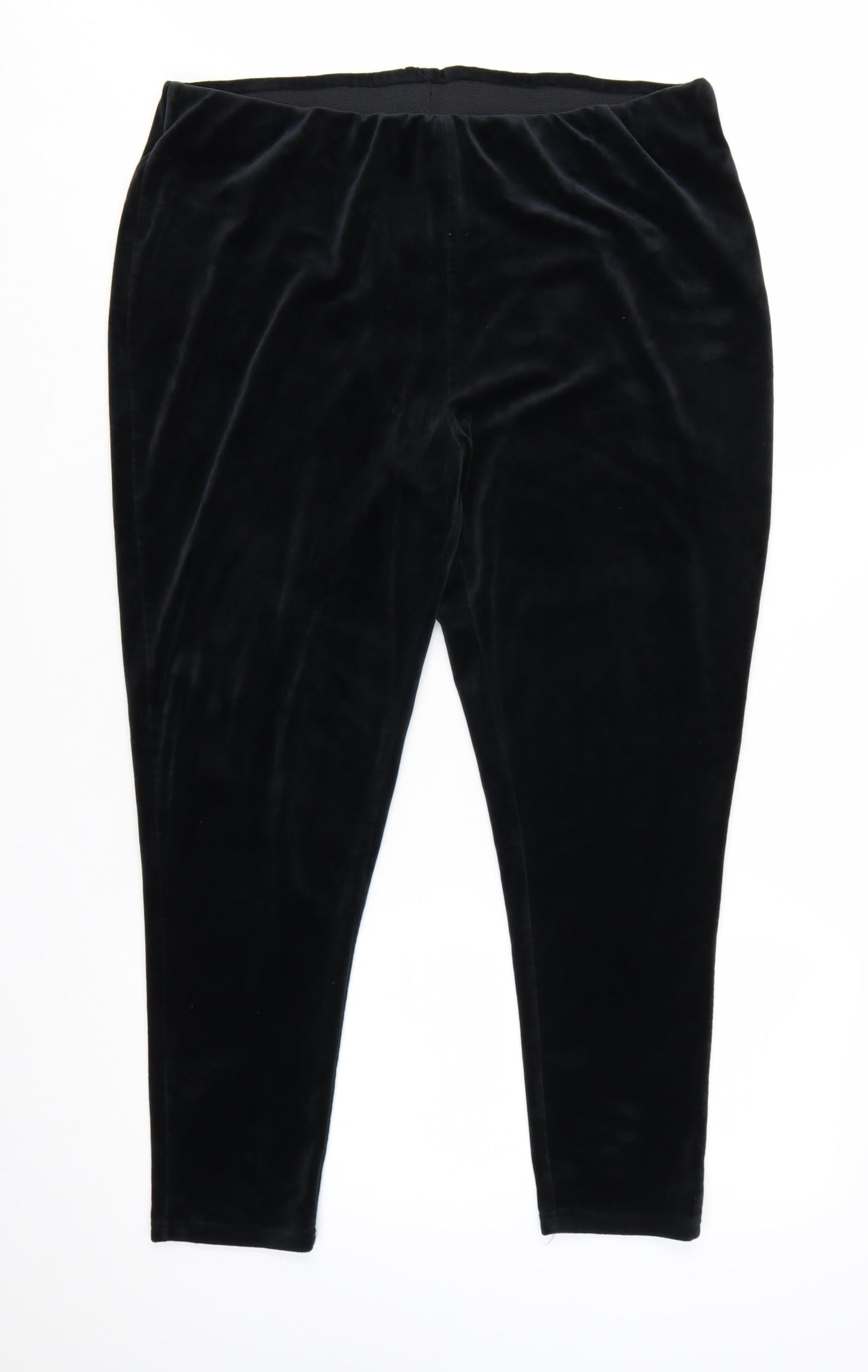 Yours Women’s Black Velvet Stretch Leggings Size 22