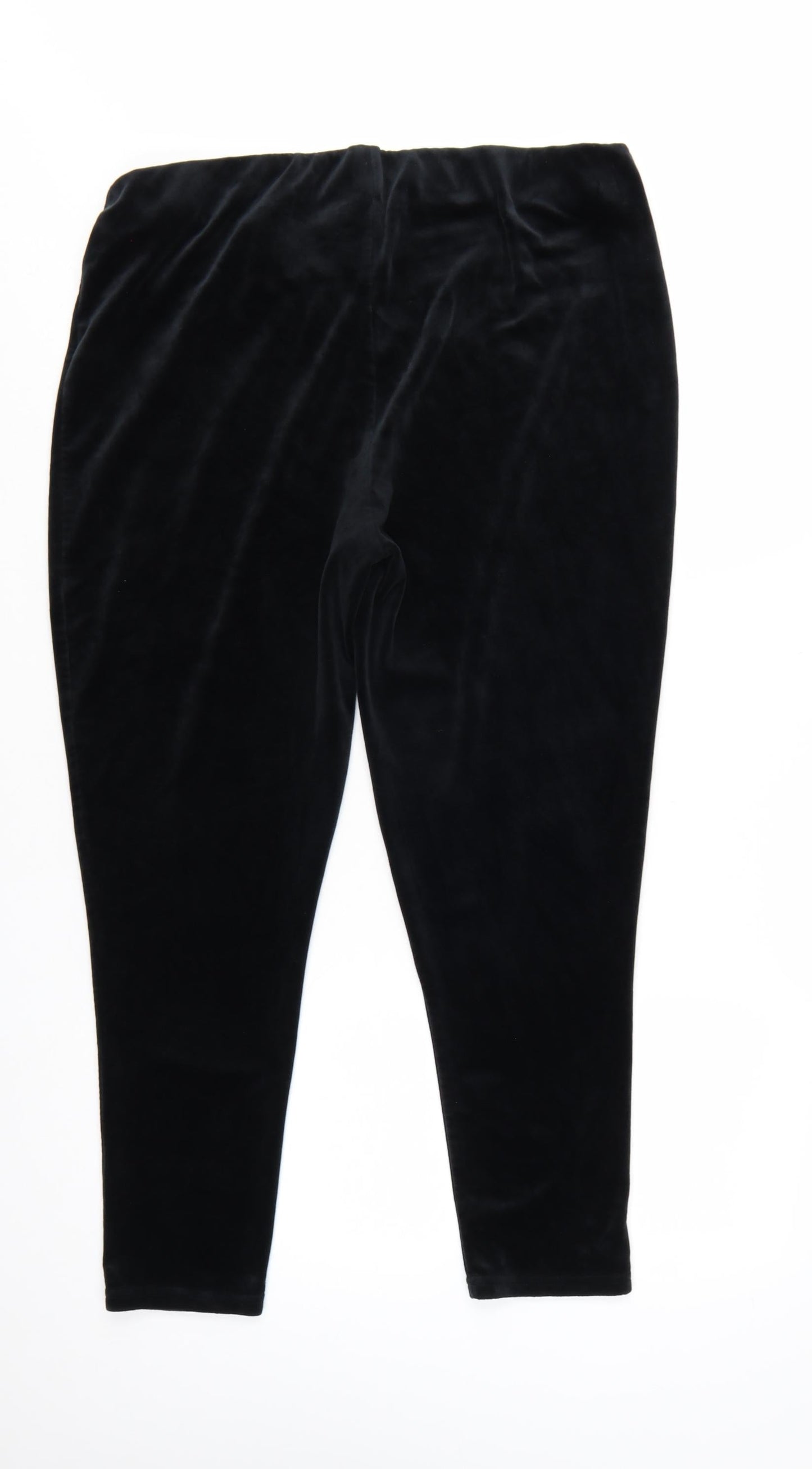 Yours Women’s Black Velvet Stretch Leggings Size 22