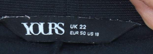 Yours Women’s Black Velvet Stretch Leggings Size 22
