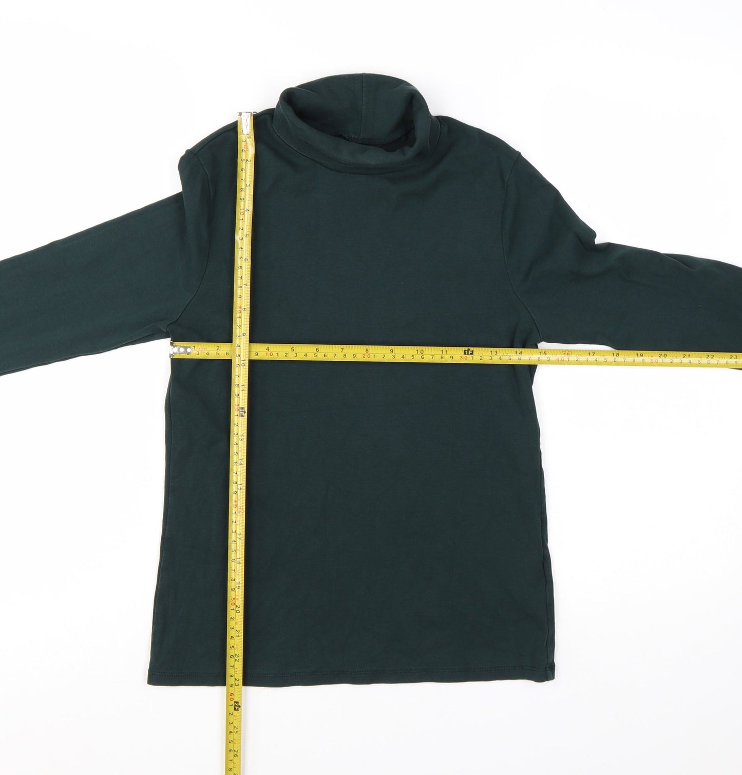 Uniqlo Women’s Green Roll Neck Long Sleeve Cotton Top Size S