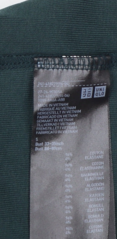 Uniqlo Women’s Green Roll Neck Long Sleeve Cotton Top Size S