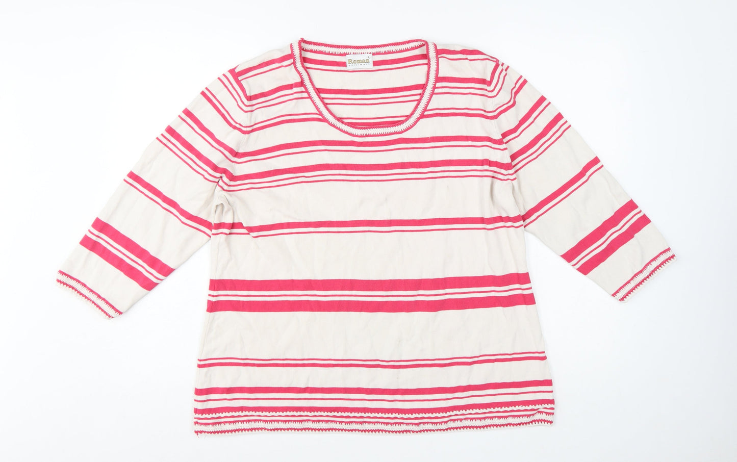 Roman Originals Women's Multicoloured Striped Knit Pullover Jumper L