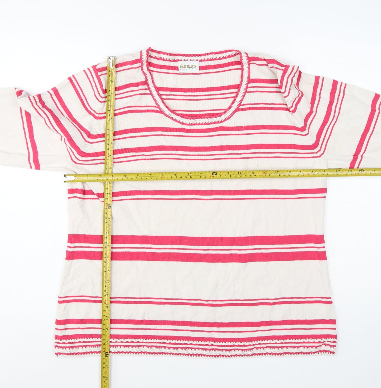 Roman Originals Women's Multicoloured Striped Knit Pullover Jumper L