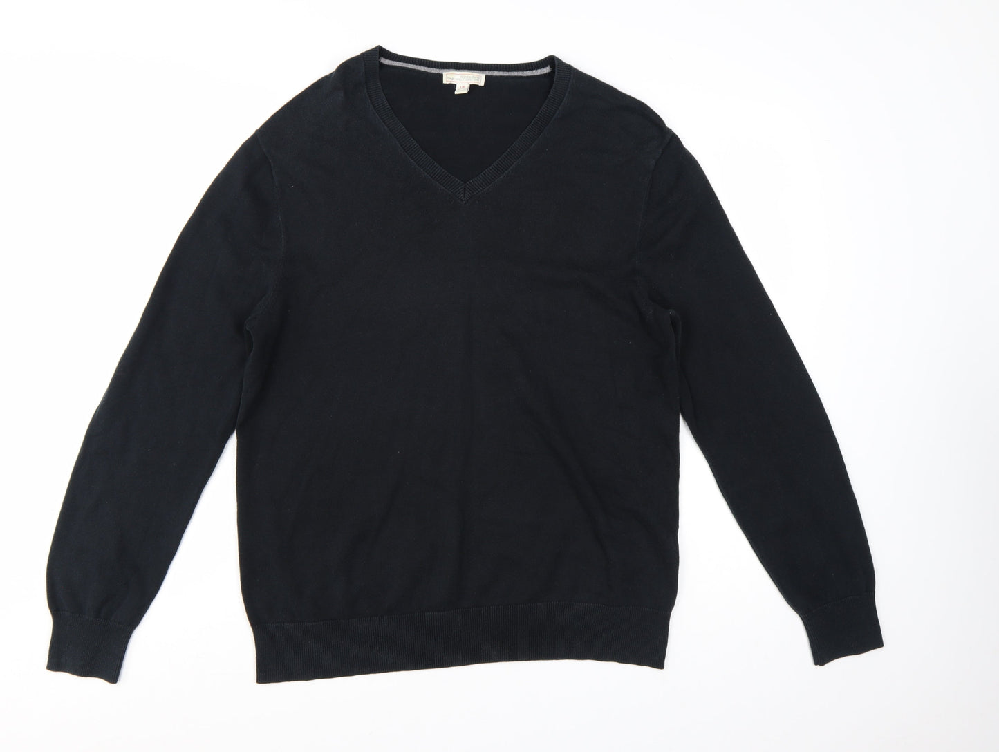 Gap Men's Black Cotton V-Neck Pullover Jumper Size L
