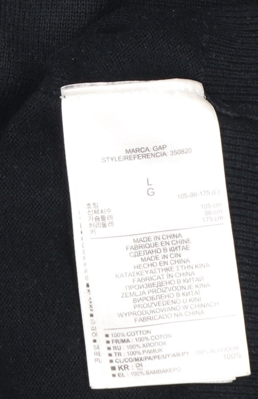Gap Men's Black Cotton V-Neck Pullover Jumper Size L