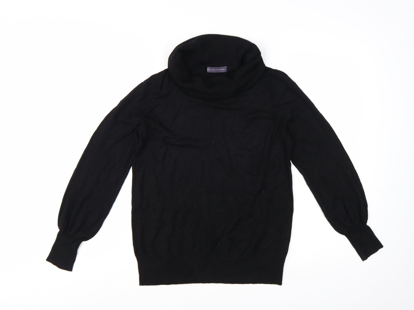 Marks and Spencer Womens Black Roll Neck Long Sleeve Jumper Size 16