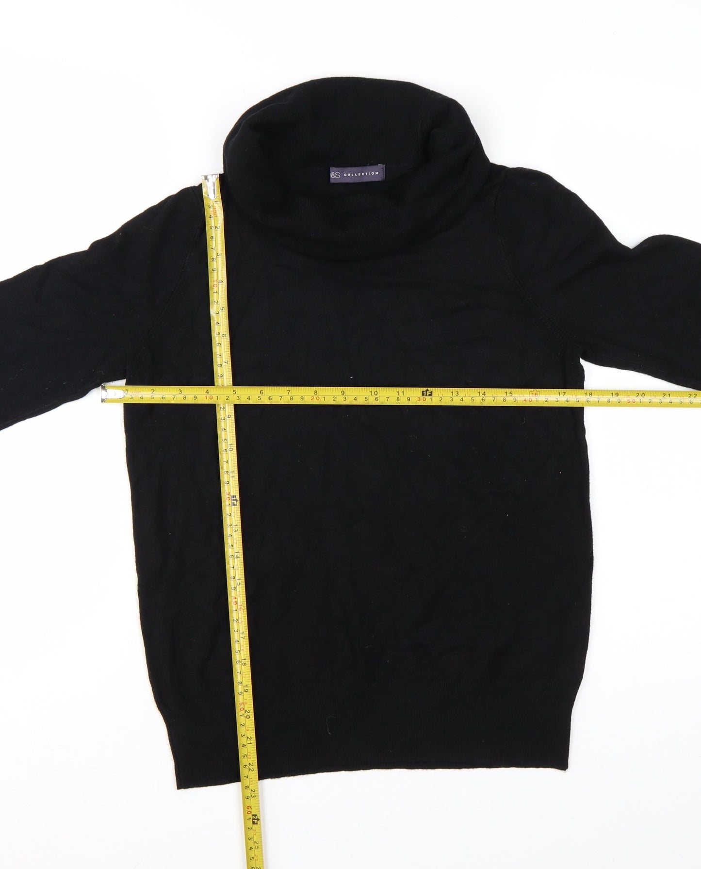 Marks and Spencer Womens Black Roll Neck Long Sleeve Jumper Size 16