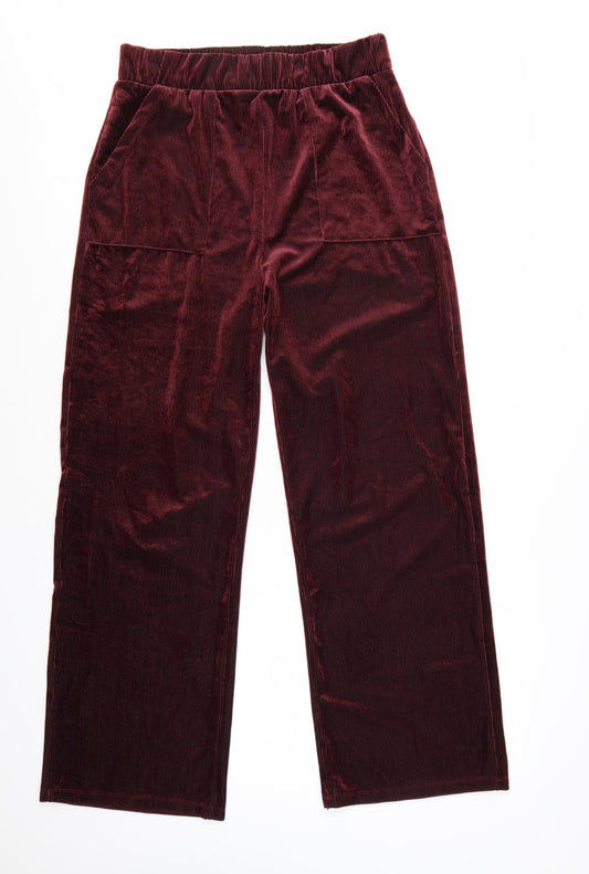 Aeropostale Women’s Burgundy Corduroy Wide-Leg Trousers M