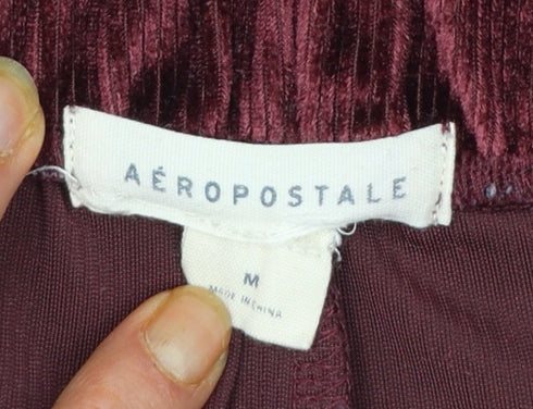 Aeropostale Women’s Burgundy Corduroy Wide-Leg Trousers M